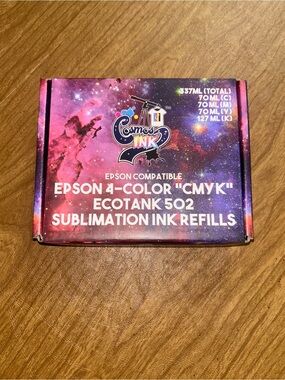 epson Purple and Pink Galaxy CMYK Sublimation Ink Refills Box